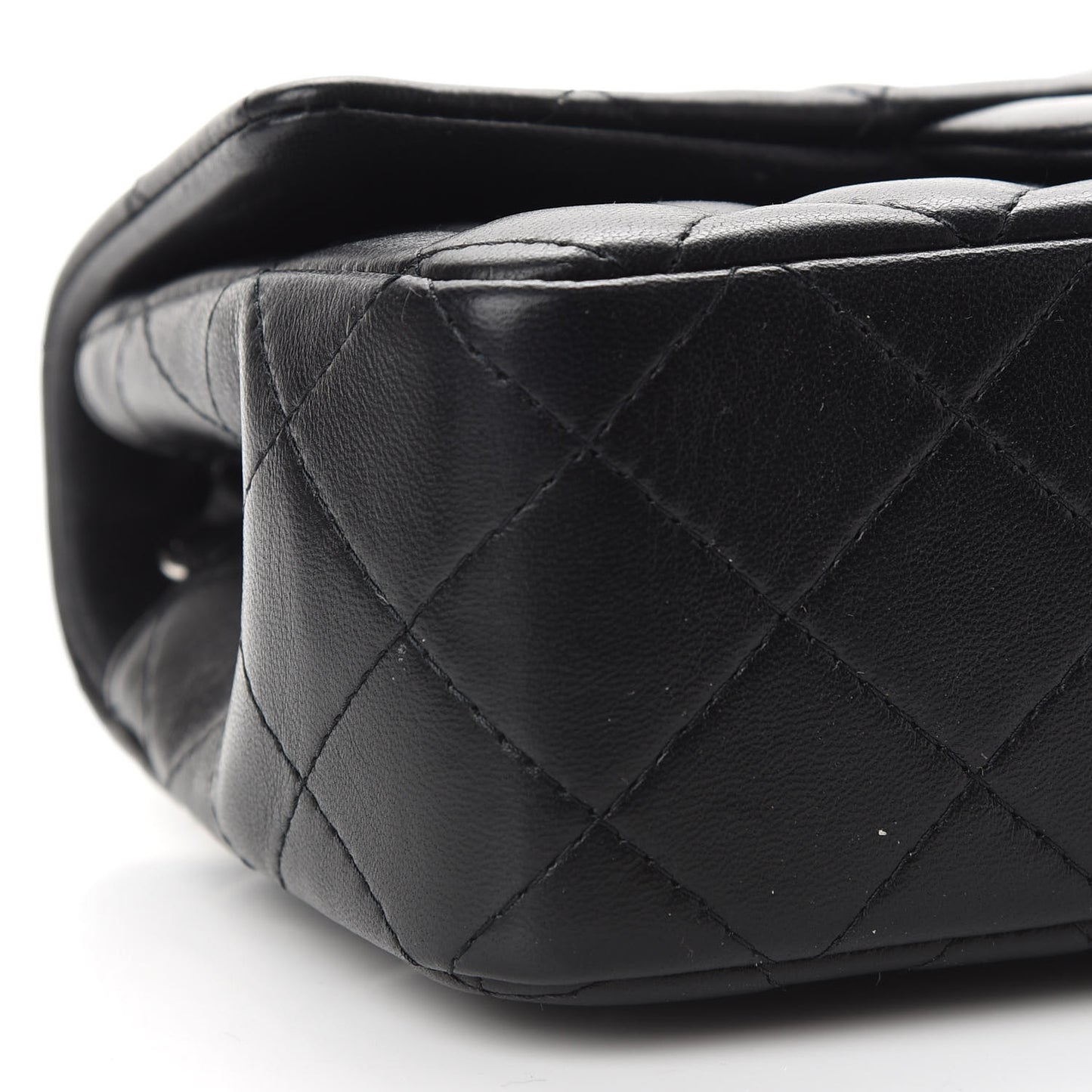 Lambskin Quilted Mini Rectangular Flap Black