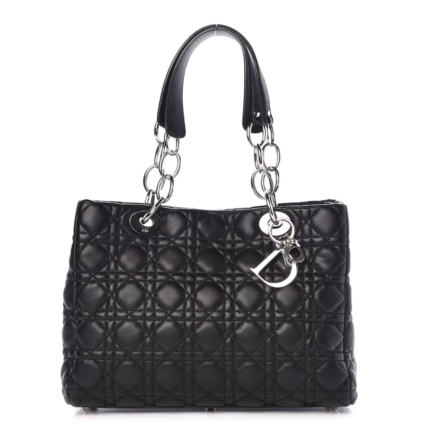 Lambskin Cannage Small Dior Soft Shopping Tote Black