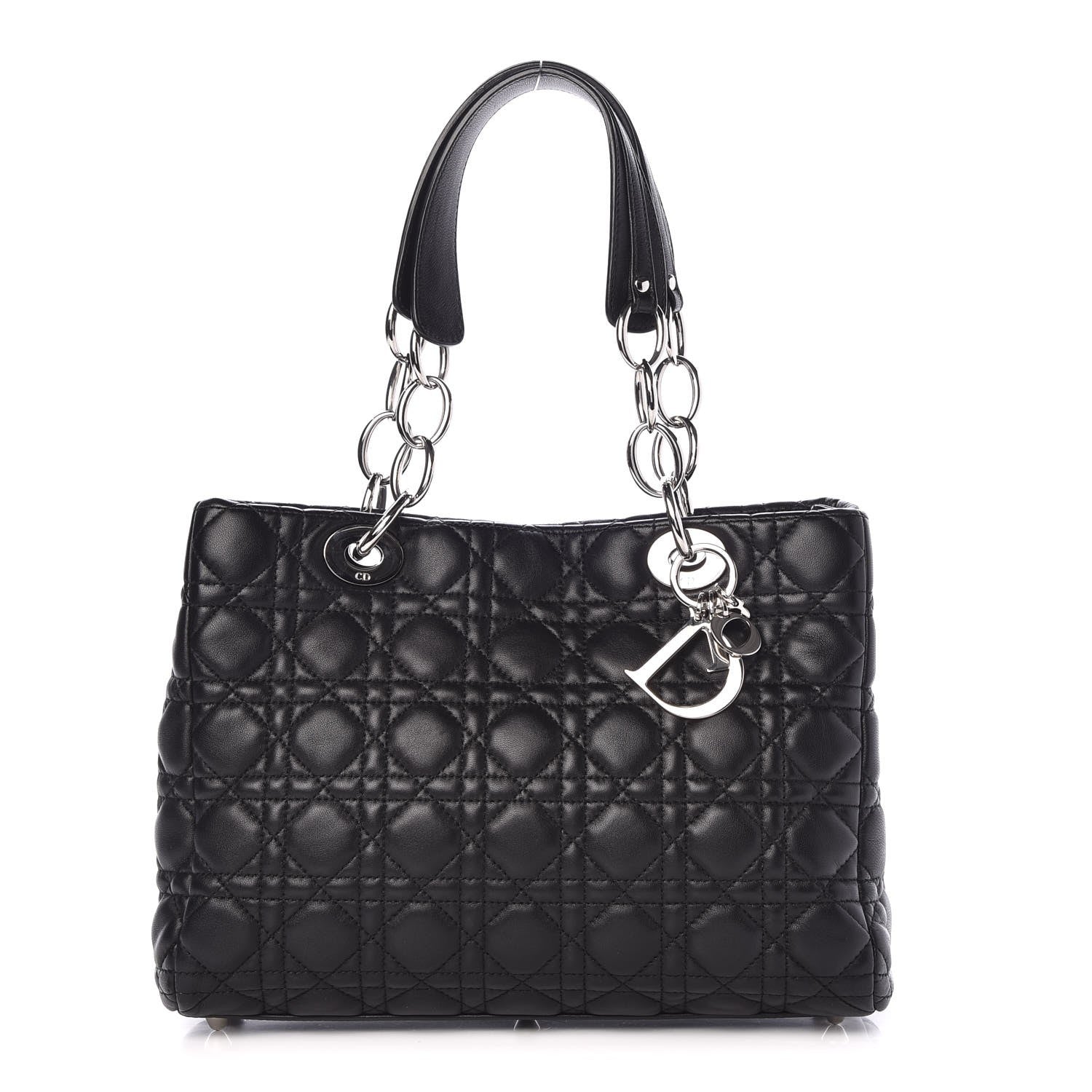 Christian Dior Lambskin Cannage Small Dior Soft Shopping Tote Black 1 of 7