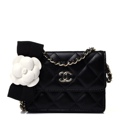 Chanel Lambskin Quilted My Chanel Lady Card Holder On Chain Black 1 of 4