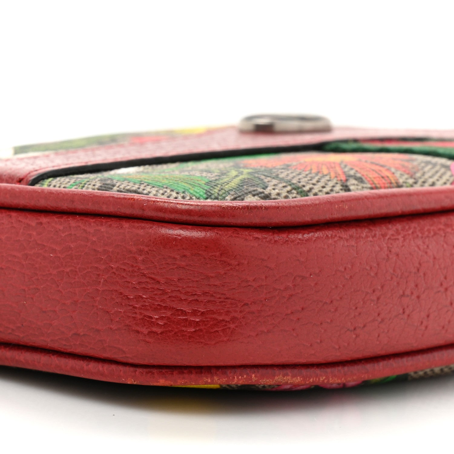 Gucci GG Supreme Monogram Flora Web Ophidia Wristlet Bag Red 9 of 17