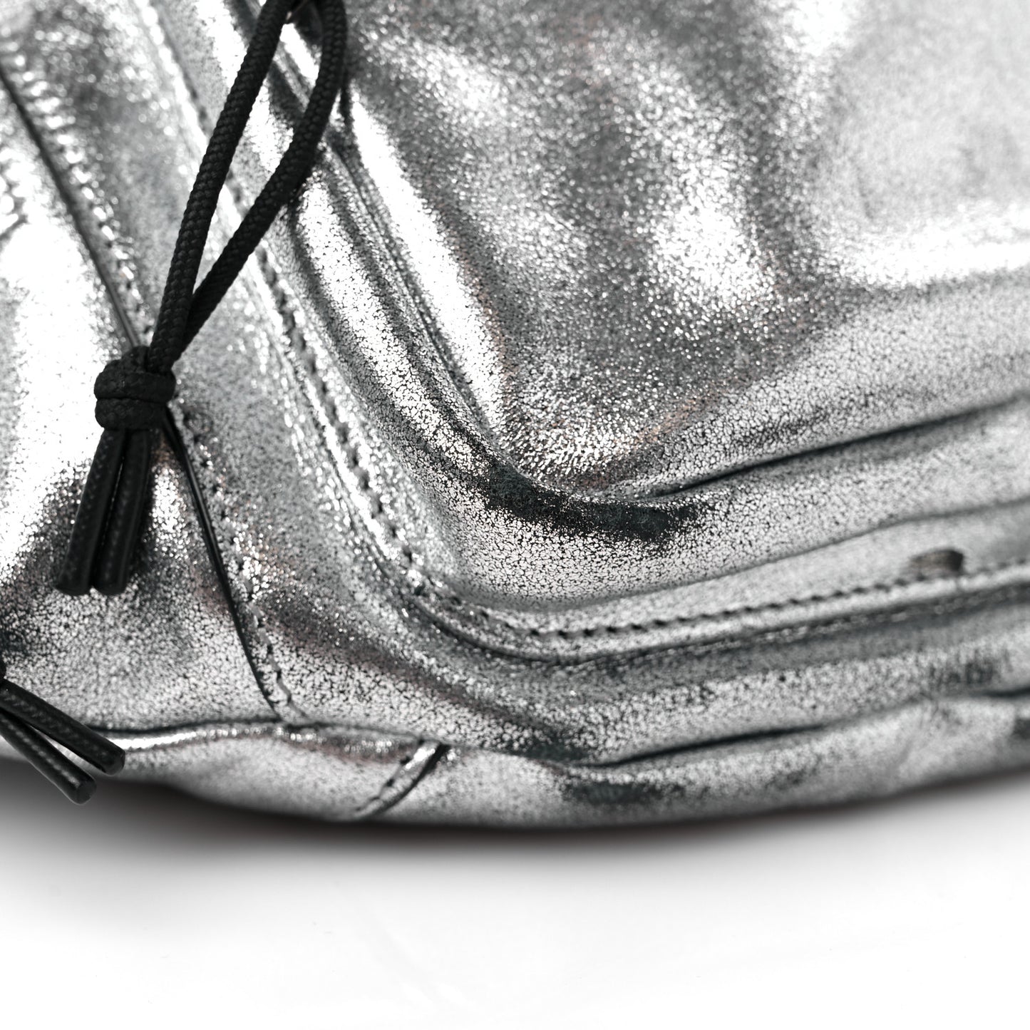 Metallic Calfskin Ripstop Body Belt Bag Silver