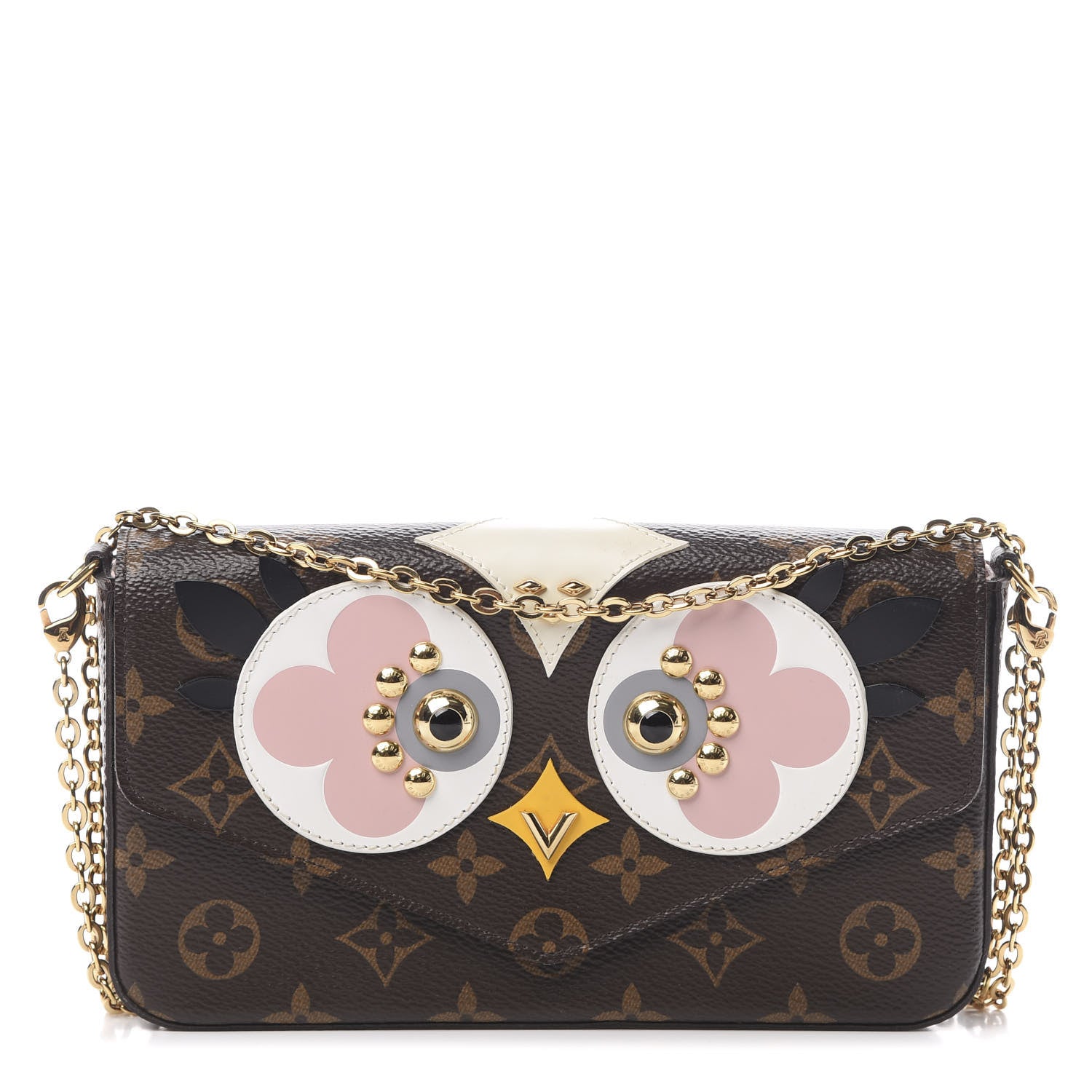 Louis Vuitton Monogram Lovely Birds Pochette Felicie Chain Wallet 1 of 14