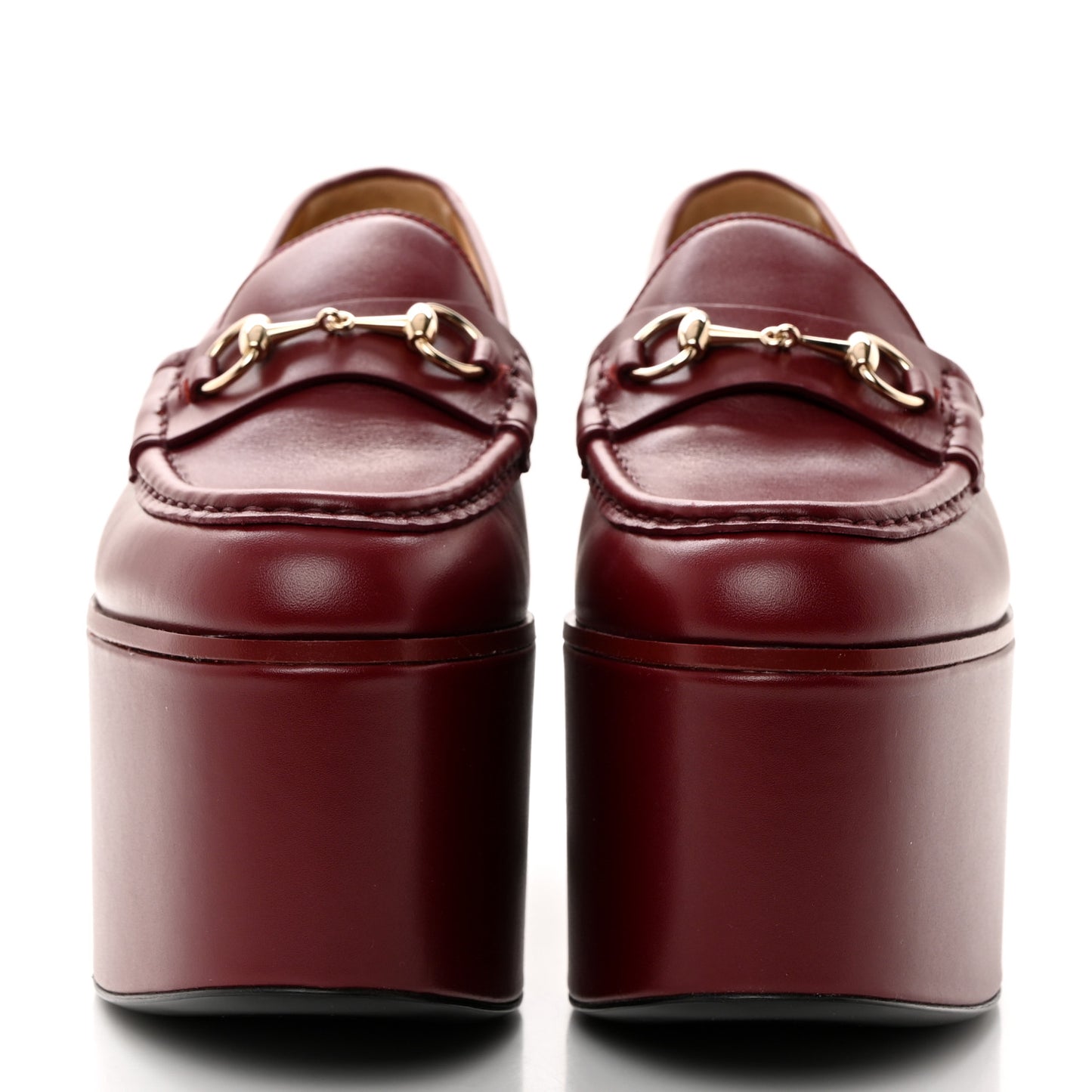 Ancora Calfskin Womens Horsebit Platform Loafers 38 Rosso