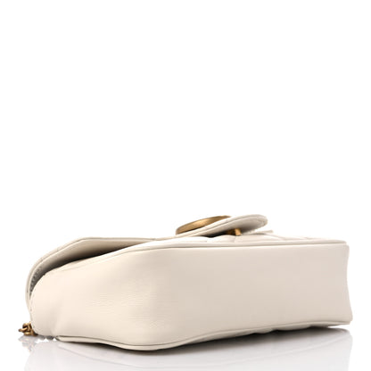 Gucci Calfskin Matelasse Super Mini GG Marmont Shoulder Bag White 4 of 9