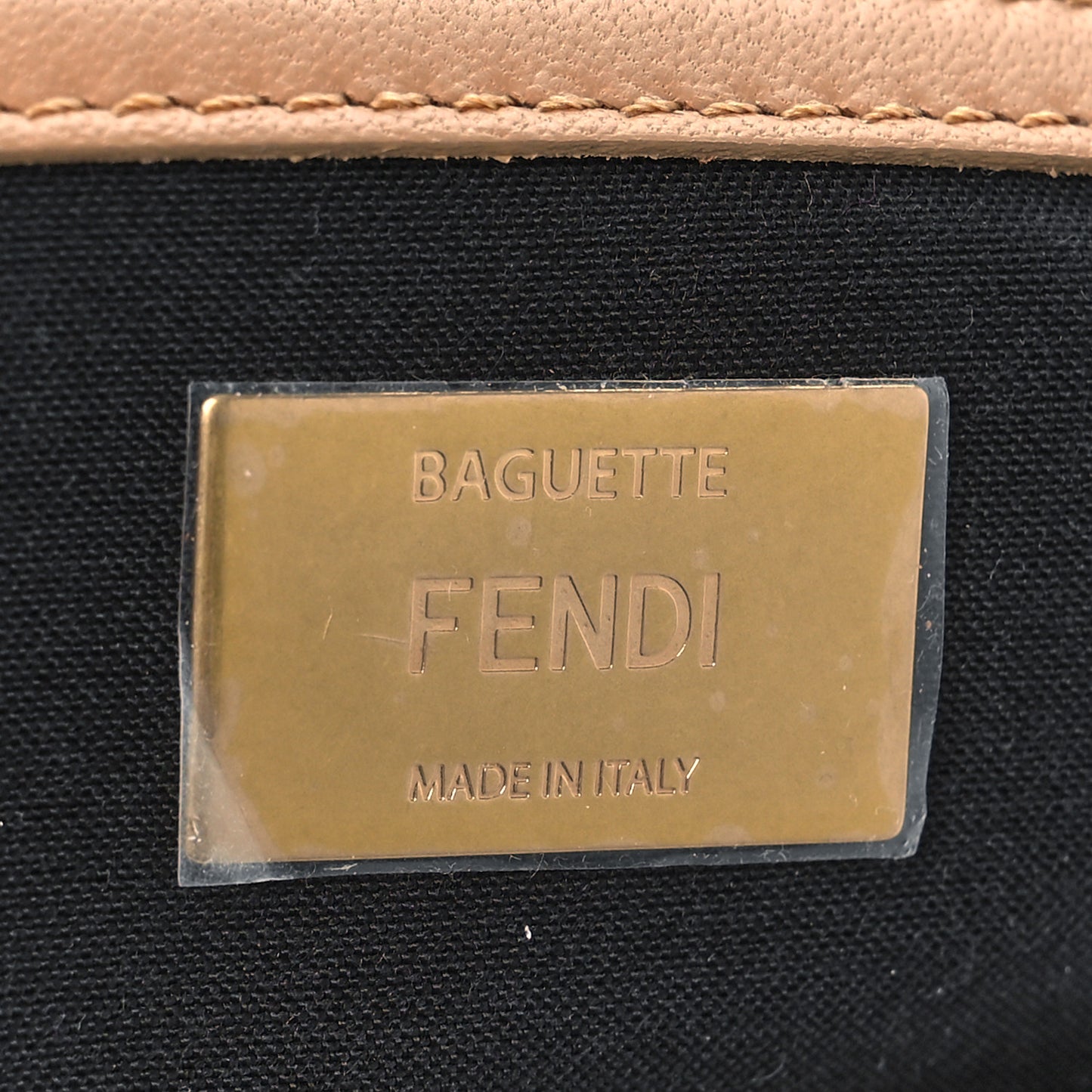 Nappa FF 1974 Embossed Baguette Miele Scuro