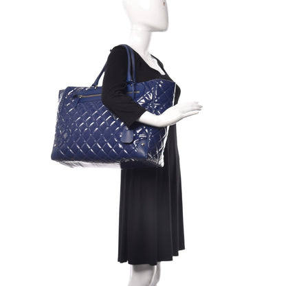 Chanel Vinyl Calfskin Viaggio Travel Bag Blue 2 of 14