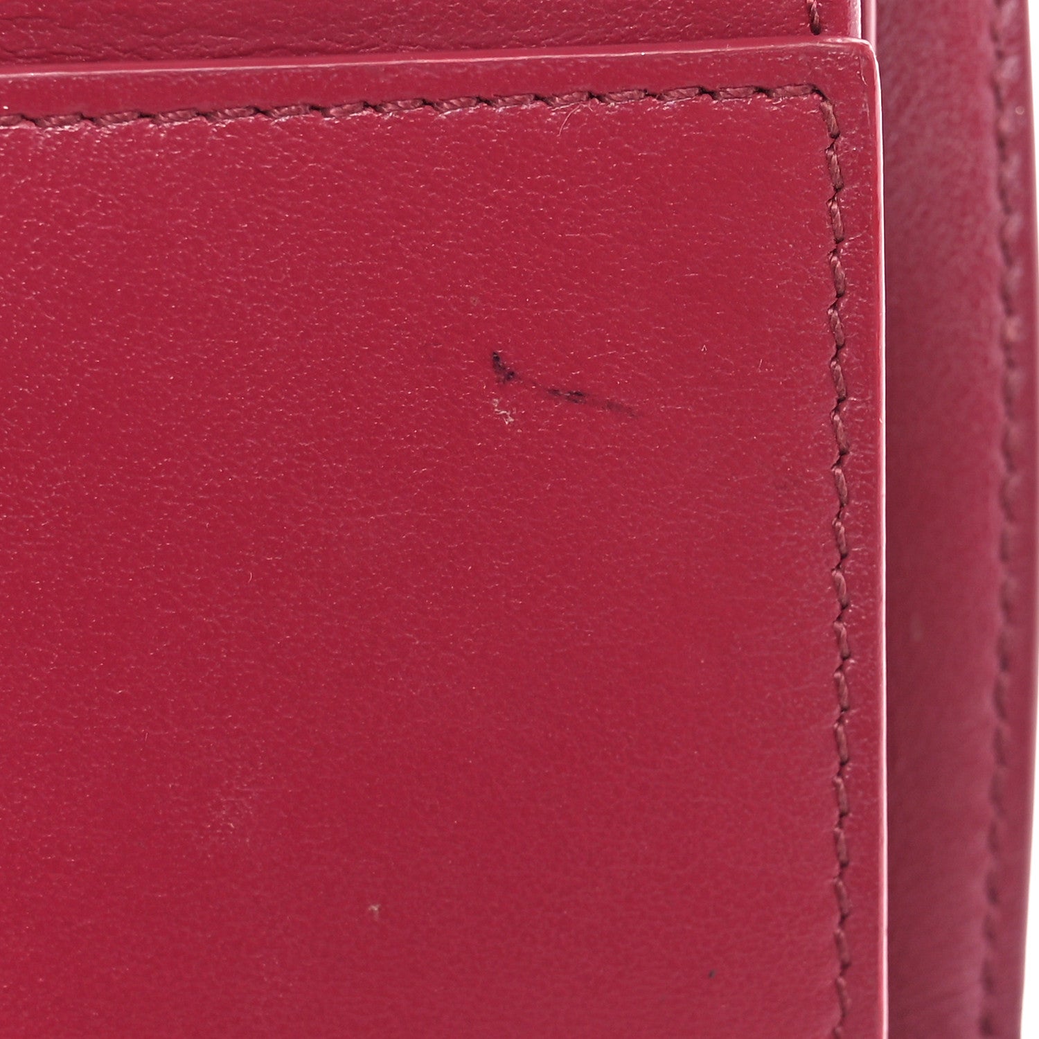 Celine Grained Calfskin Small Tri-Fold Wallet Red 10 of 10