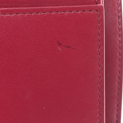 Celine Grained Calfskin Small Tri-Fold Wallet Red 10 of 10