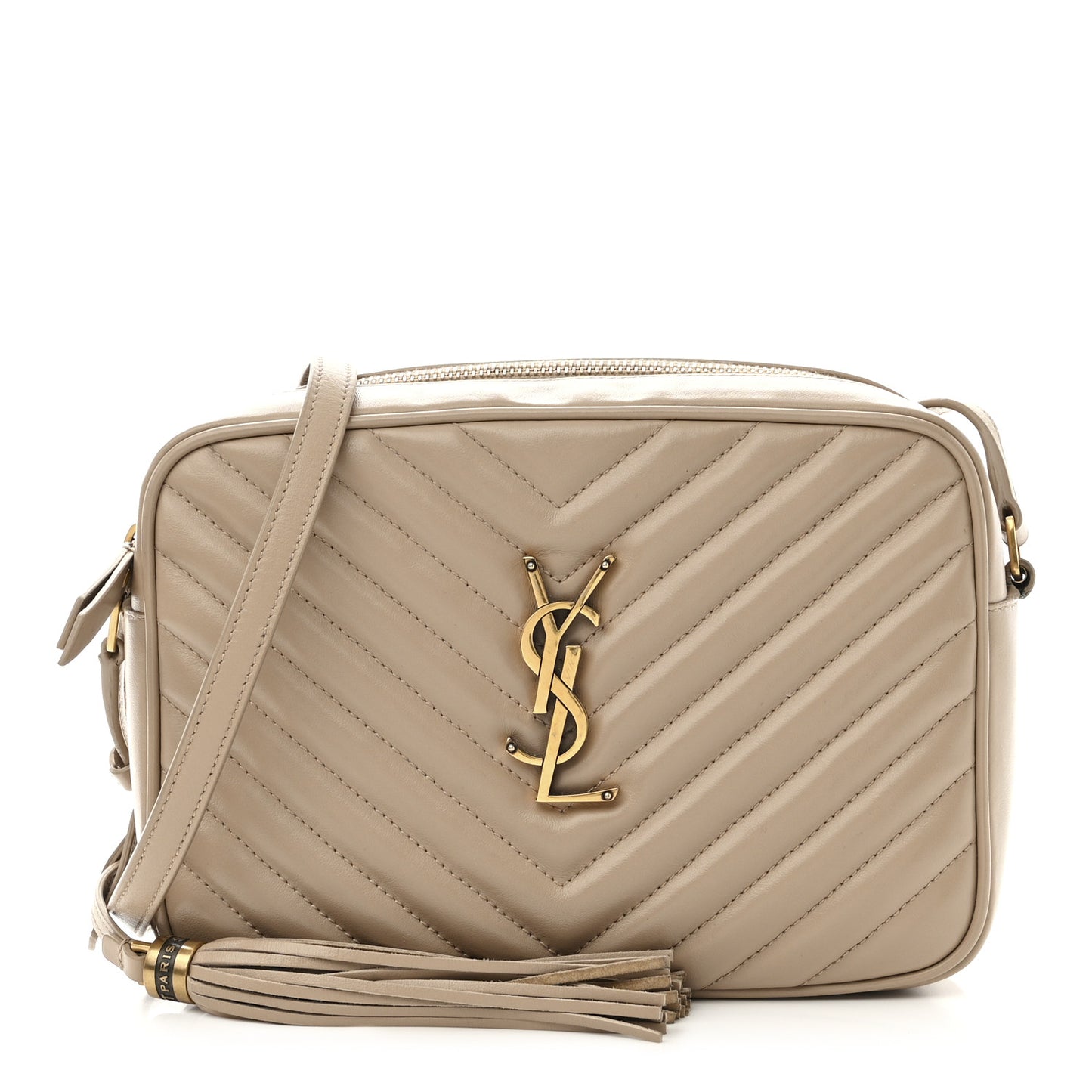 Calfskin Matelasse Monogram Lou Camera Bag Dark Beige