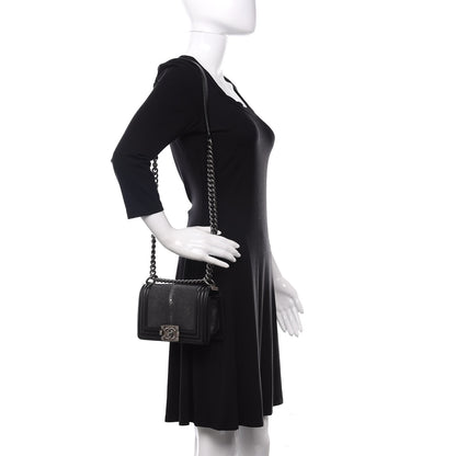 Chanel Galuchat Stingray Small Boy Flap Black 2 of 10