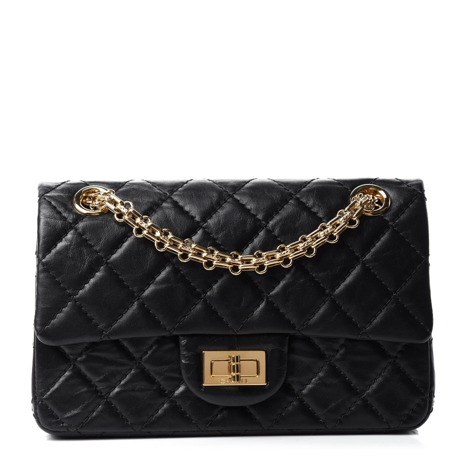 Chanel Aged Calfskin Quilted 2.55 Reissue Mini Flap Black 1 of 10