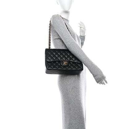 Chanel Caviar Quilted Jumbo Double Flap Black 2 of 12