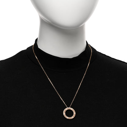 Cartier 18K Pink Gold 3 Diamonds LOVE Pendant Necklace 2 of 6