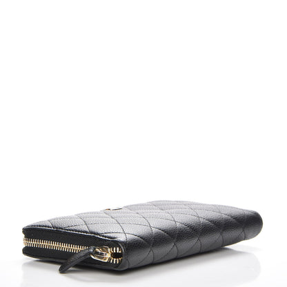 Chanel Caviar Quilted Large Gusset Zip Around Wallet Black 4 of 9