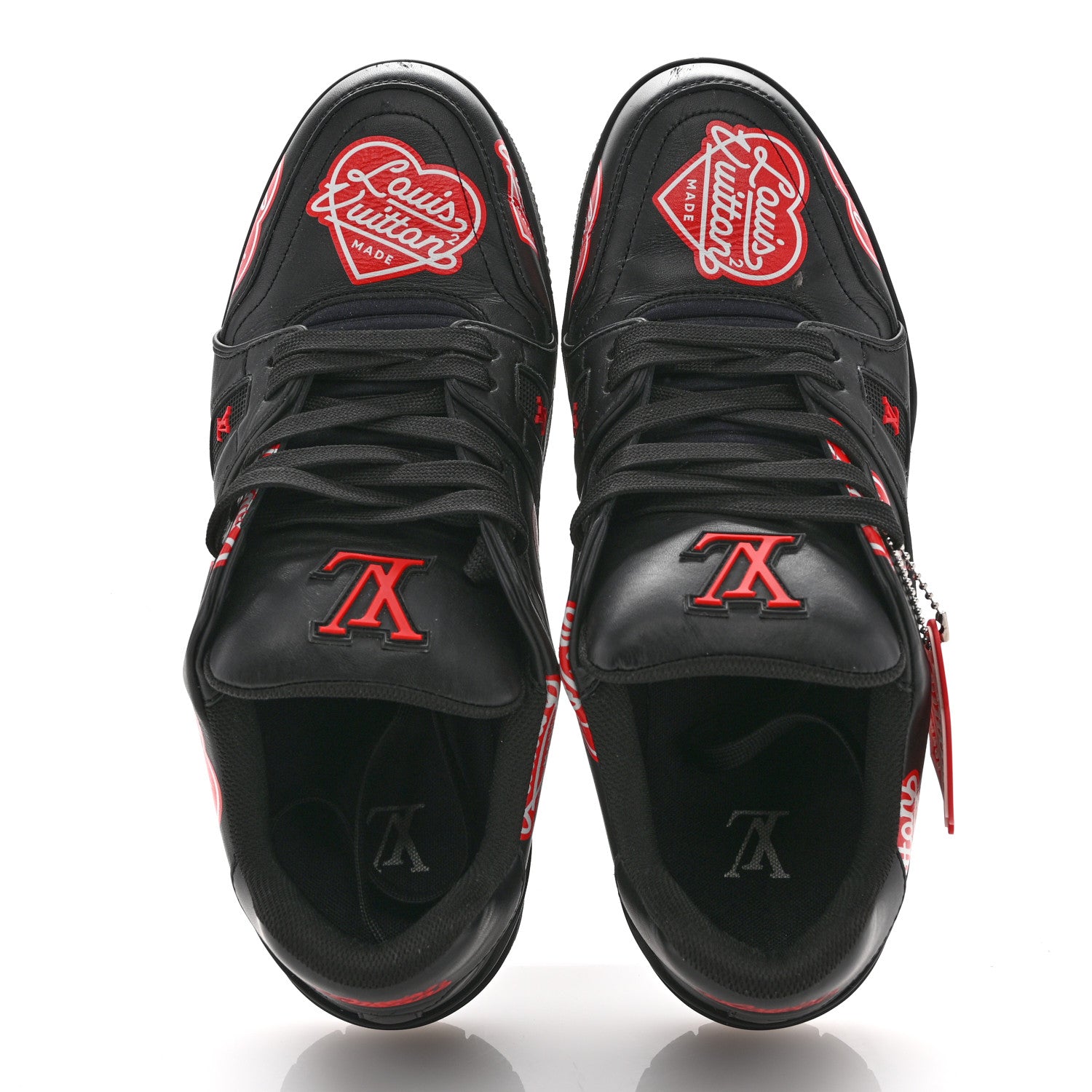 Louis Vuitton x NIGO Calfskin Printed LV Trainer Sneaker 8.5 Black