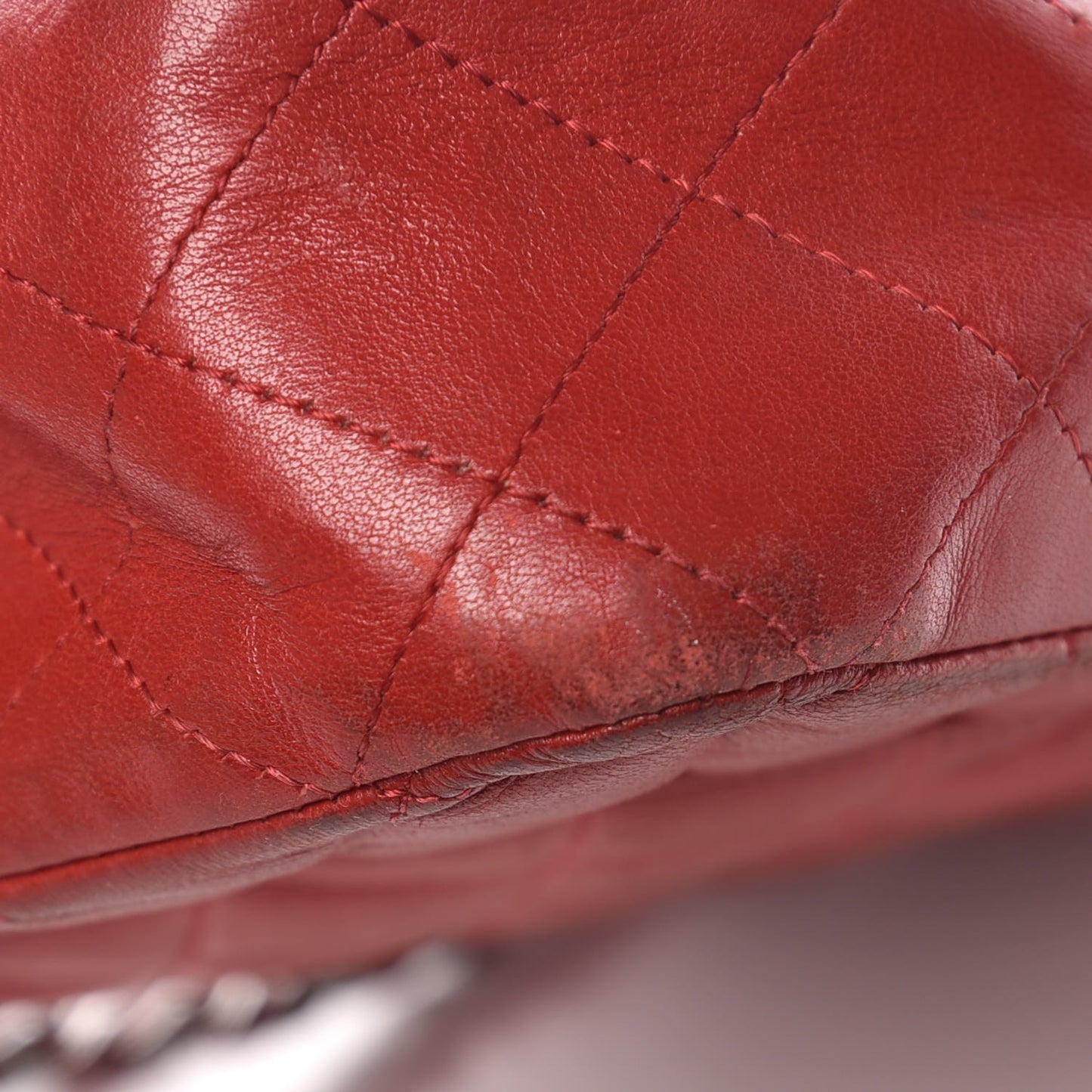 Lambskin Quilted Medium Double Flap Red