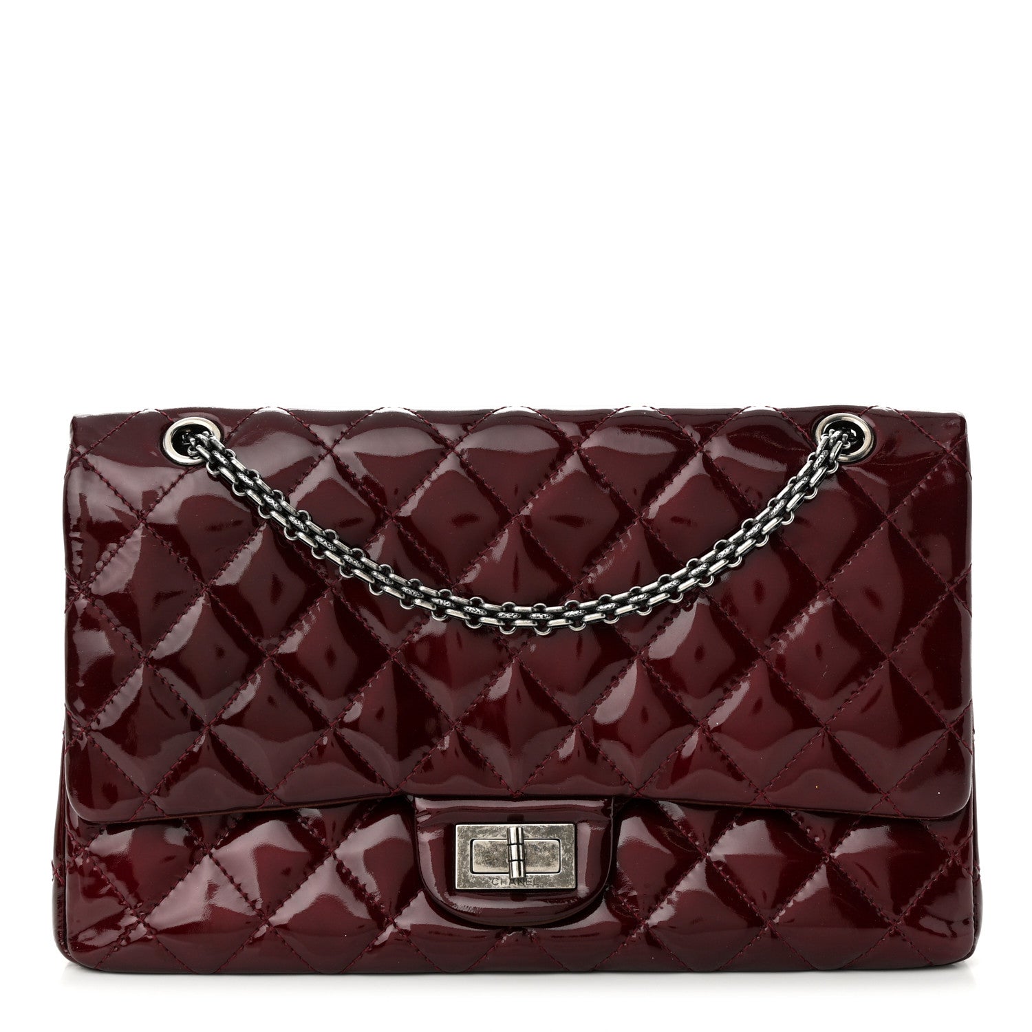 Chanel Patent Quilted 2.55 Reissue 227 Flap Light Burgundy 1 of 13