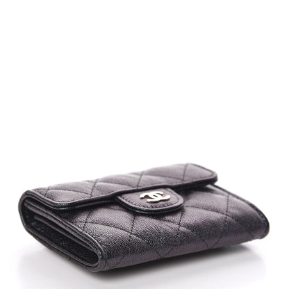 Chanel Iridescent Caviar Quilted Flap Card Holder Wallet Black 4 of 9
