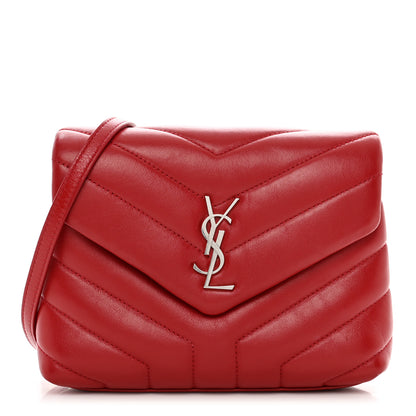 Saint Laurent Calfskin Y Quilted Monogram Toy Loulou Crossbody Bag Rouge Eros 1 of 11
