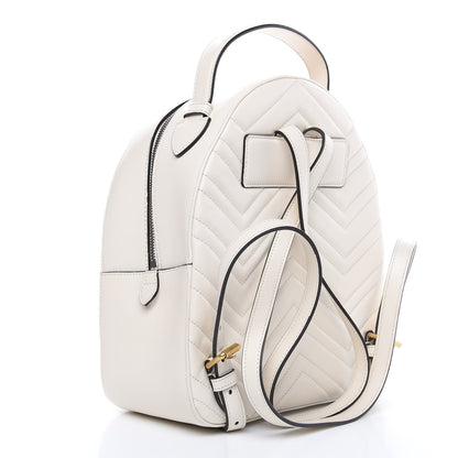 Gucci Calfskin Matelasse GG Marmont Dome Backpack White 3 of 9