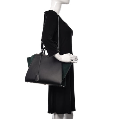 Fendi Vitello Baltico Kore Petite 3Jours Tote Black Verde Prato 2 of 10