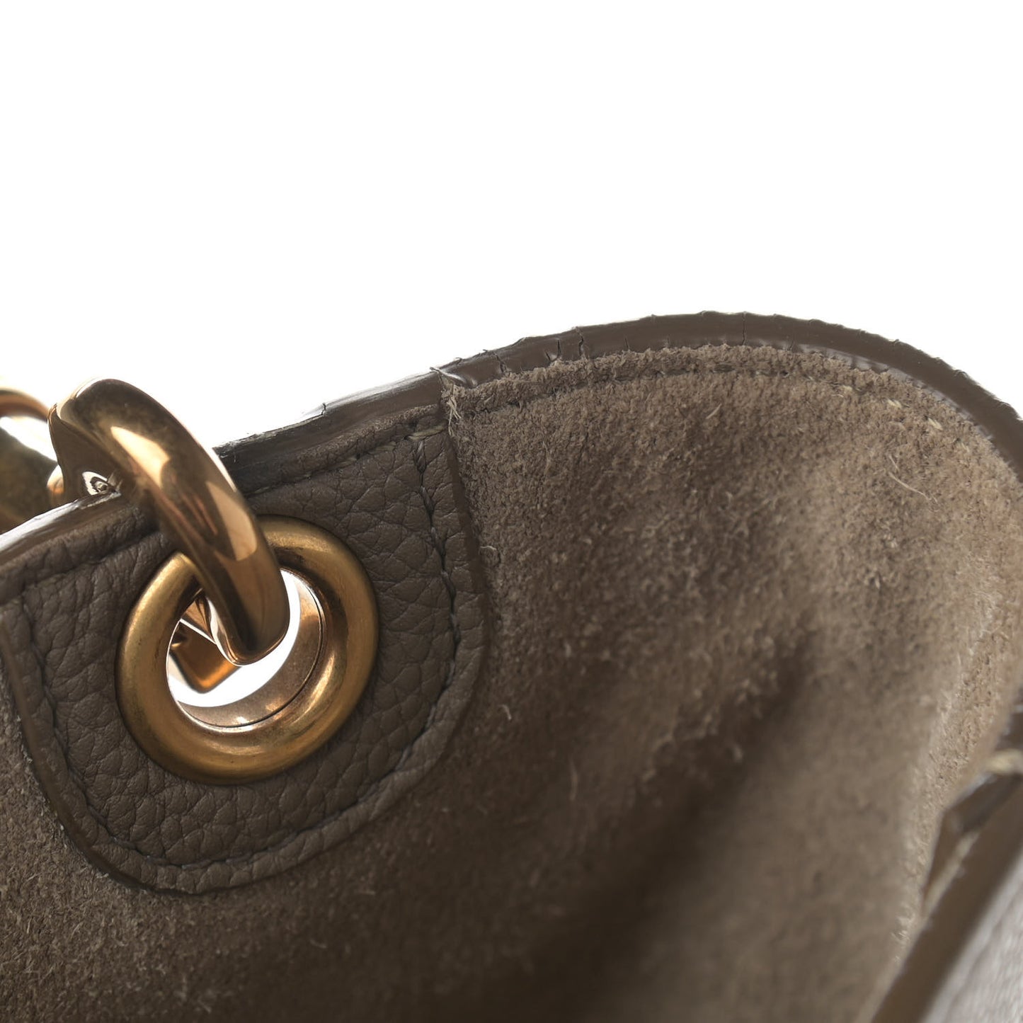 Soft Grained Calfskin Sangle Bucket Bag Taupe