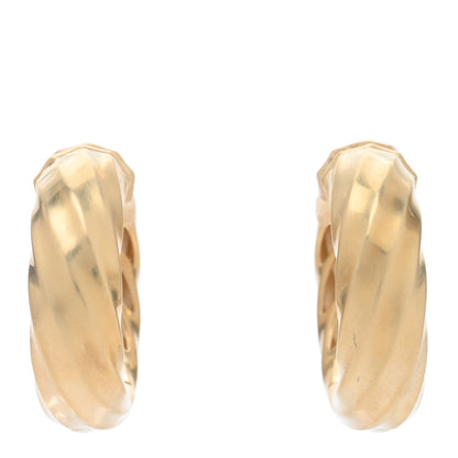 David Yurman Yellow Gold Cable Edge Hoop Earrings 1 of 5