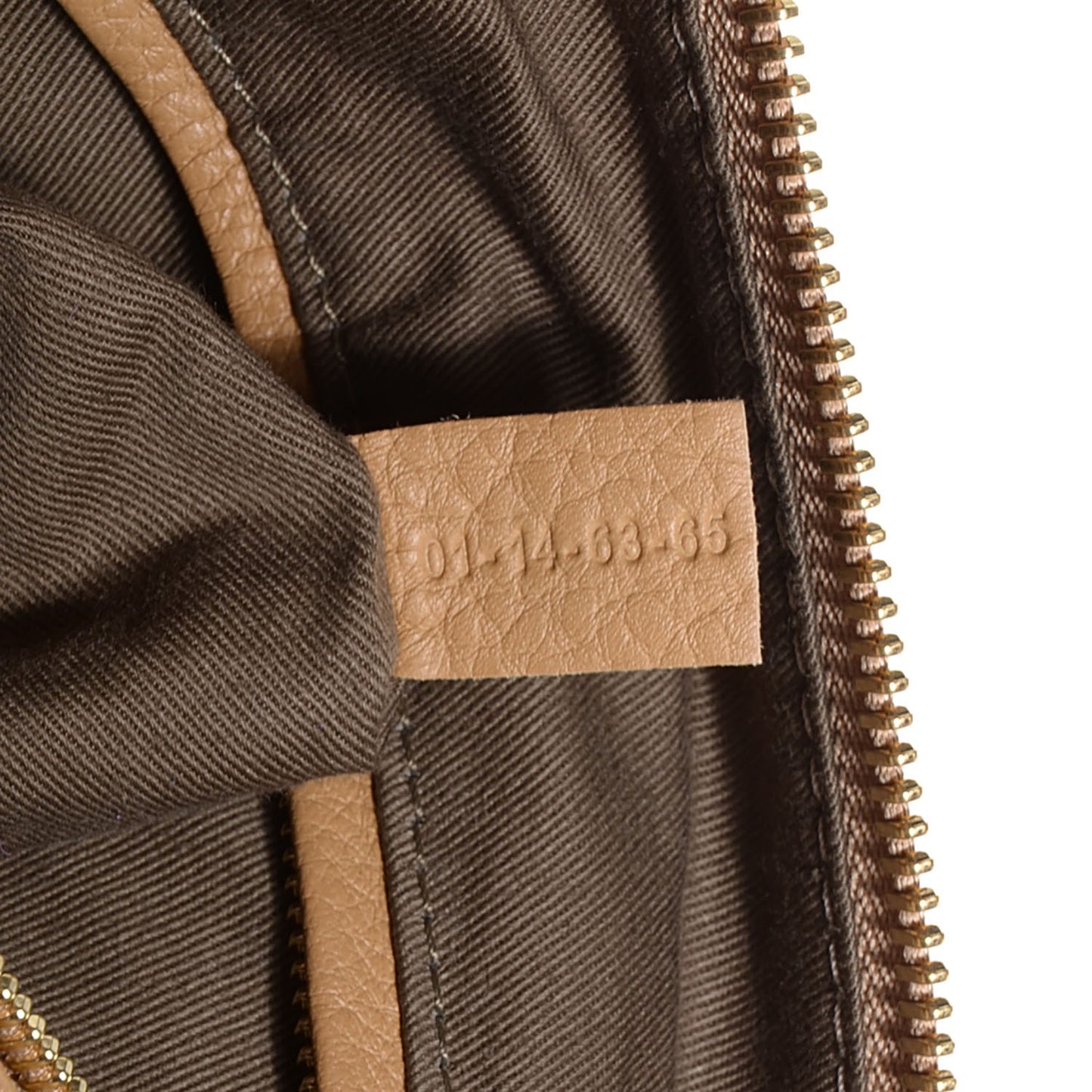 Calfskin Large Marcie Satchel Sand Shell