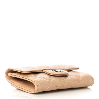 Chanel Caviar Quilted Flap Card Holder Wallet Beige 4 of 12