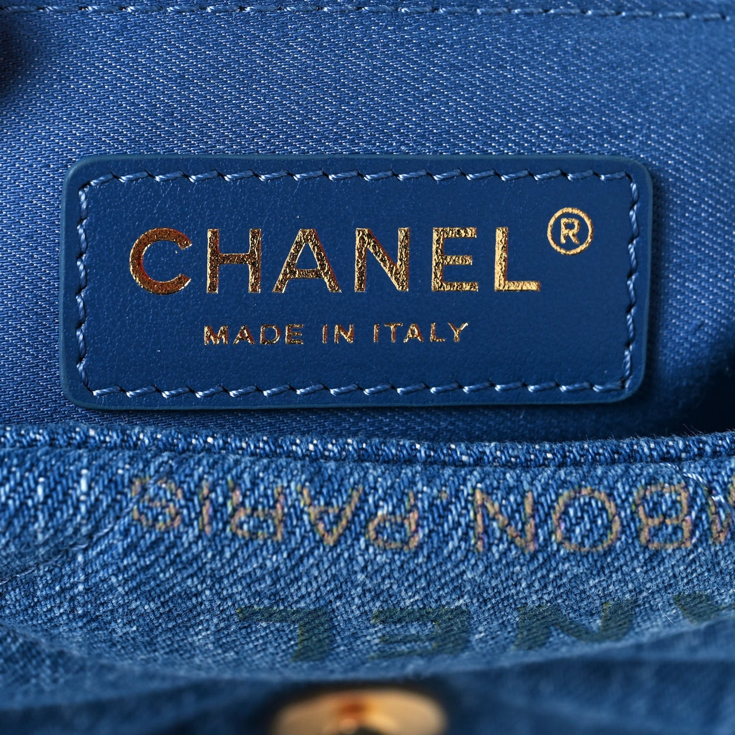 Denim Quilted Mini Denim Mood Rectangular Flap Blue Multicolor