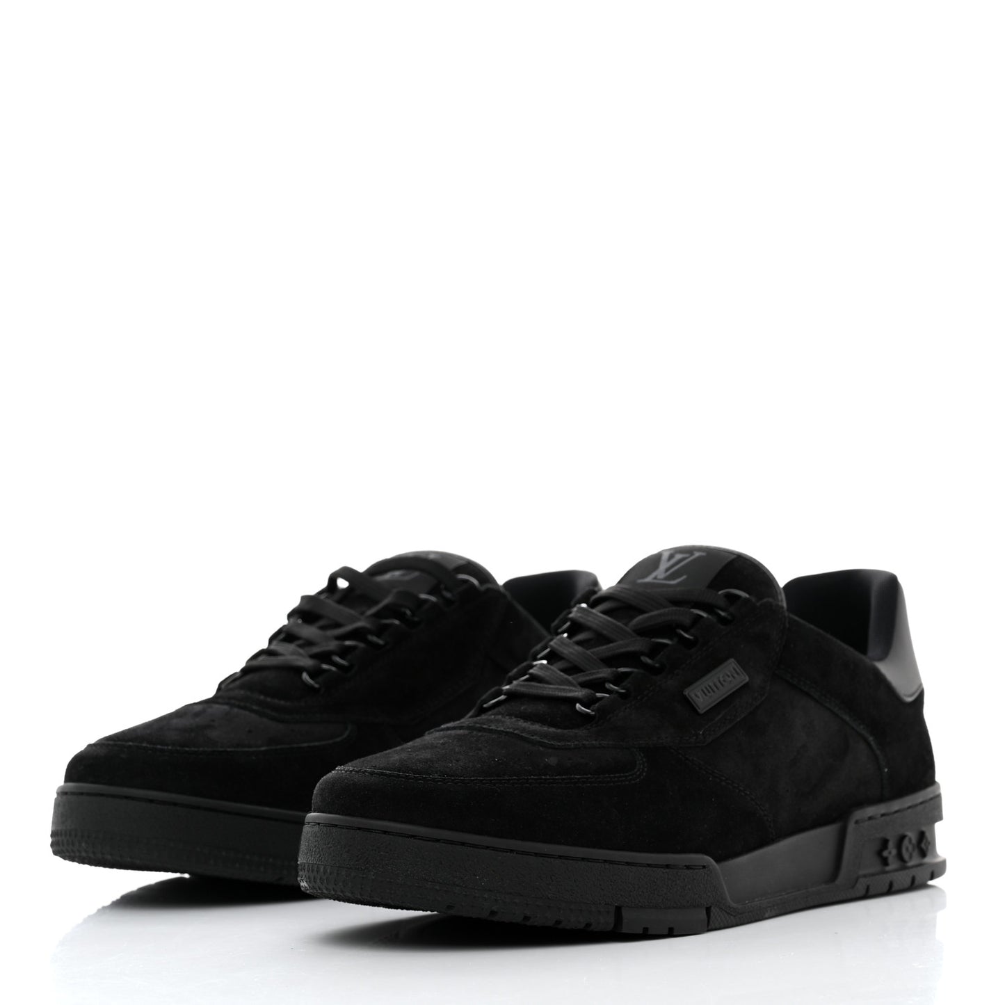 Suede Mens LV Trainer Sneakers 10 Black