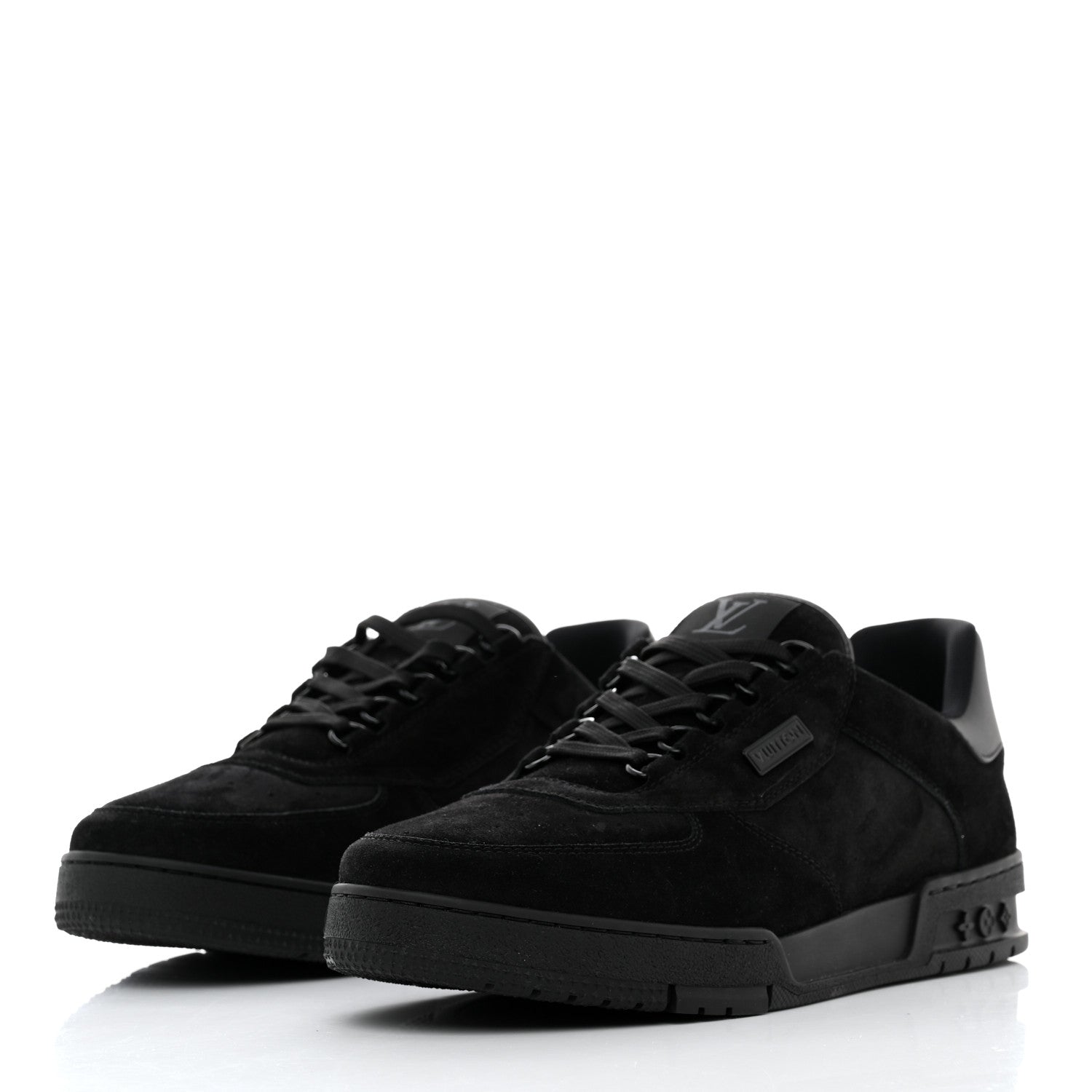 Louis Vuitton Suede Mens LV Trainer Sneakers 10 Black 3 of 8