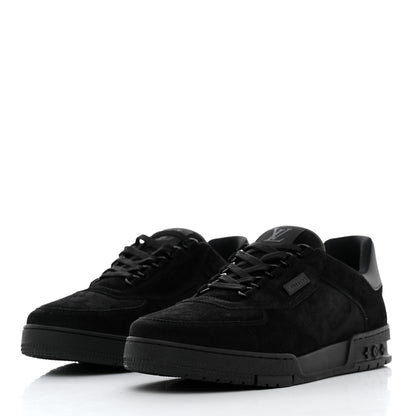 Louis Vuitton Suede Mens LV Trainer Sneakers 10 Black 3 of 8