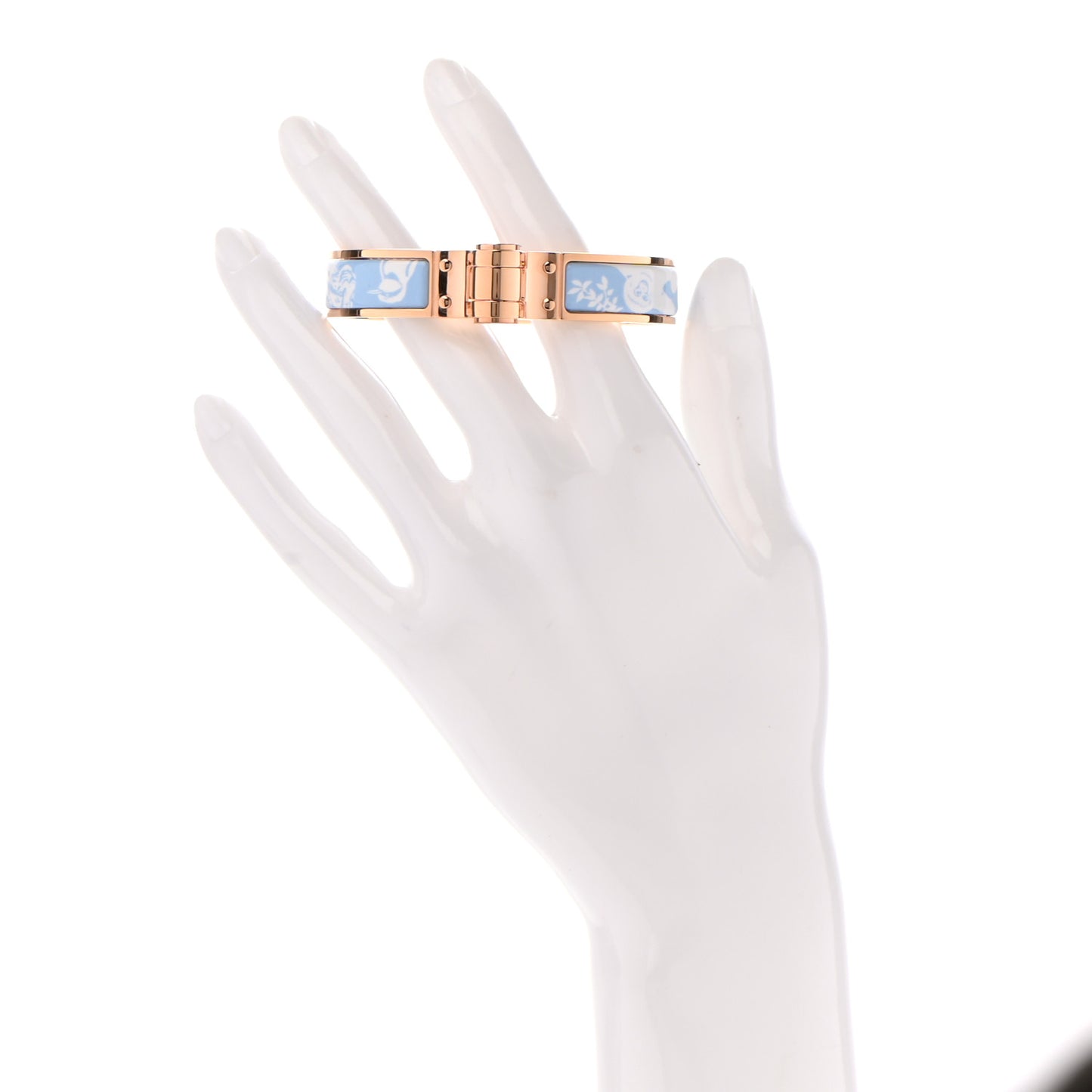 Enamel Printed Narrow Tendresse Feline Tattoo Charniere Bracelet S Miami