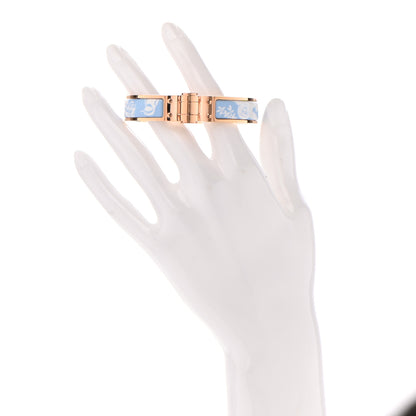 Hermes Enamel Printed Narrow Tendresse Feline Tattoo Charniere Bracelet S Miami 2 of 7