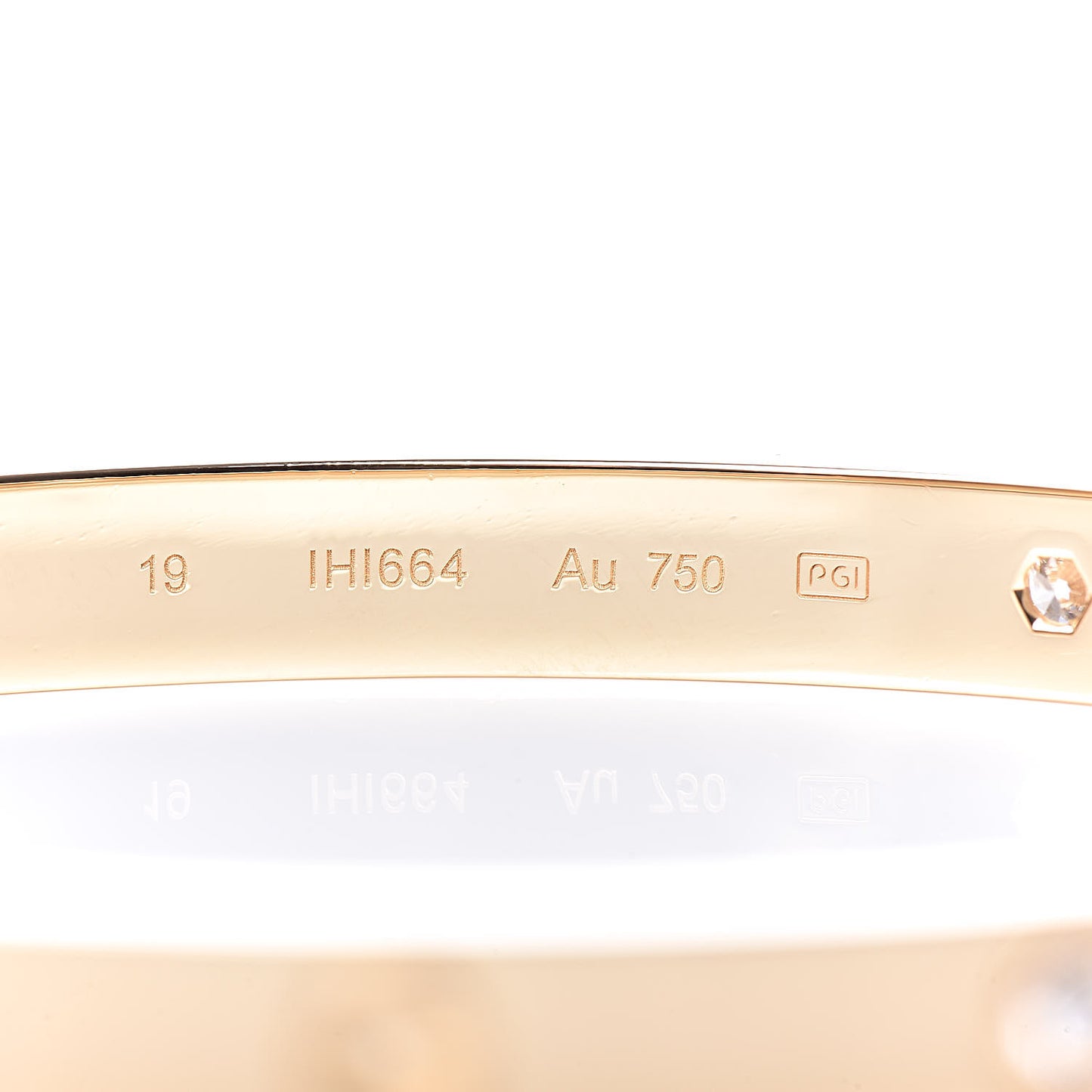 18K Yellow Gold 4 Diamond LOVE Bracelet 19