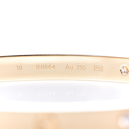 Cartier 18K Yellow Gold 4 Diamond LOVE Bracelet 19 6 of 8