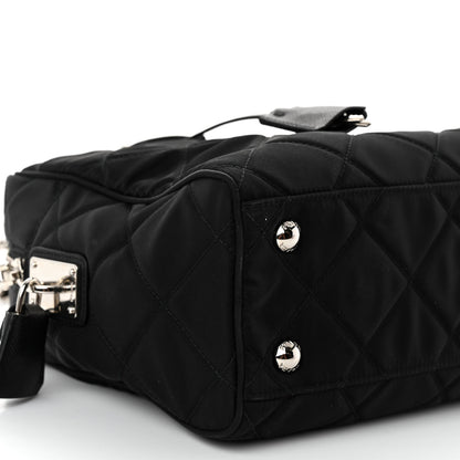 Prada Nylon Tessuto Impuntu Quilted Shoulder Bag Black 8 of 10