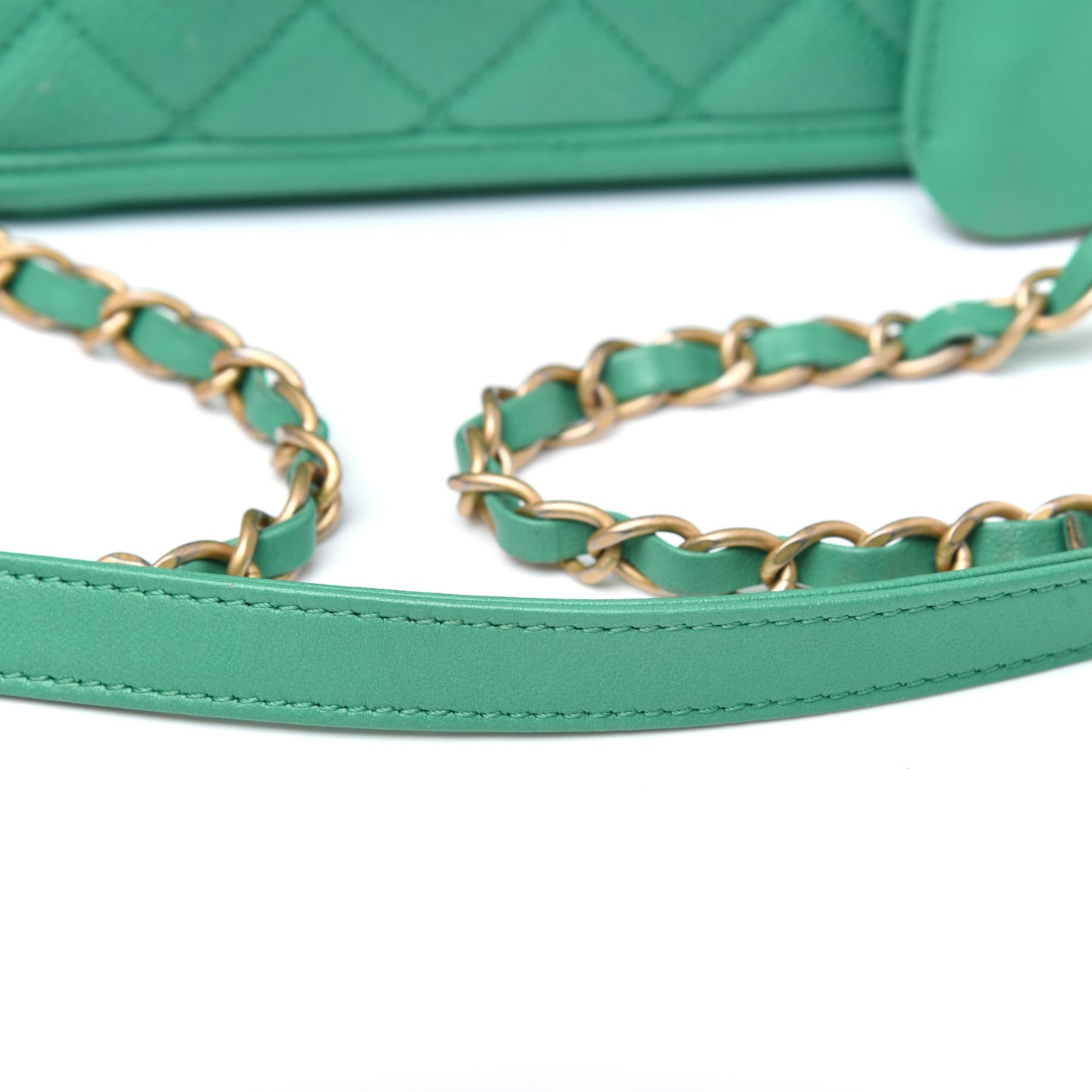 Caviar Quilted Medium CC Filigree Vanity Case Green