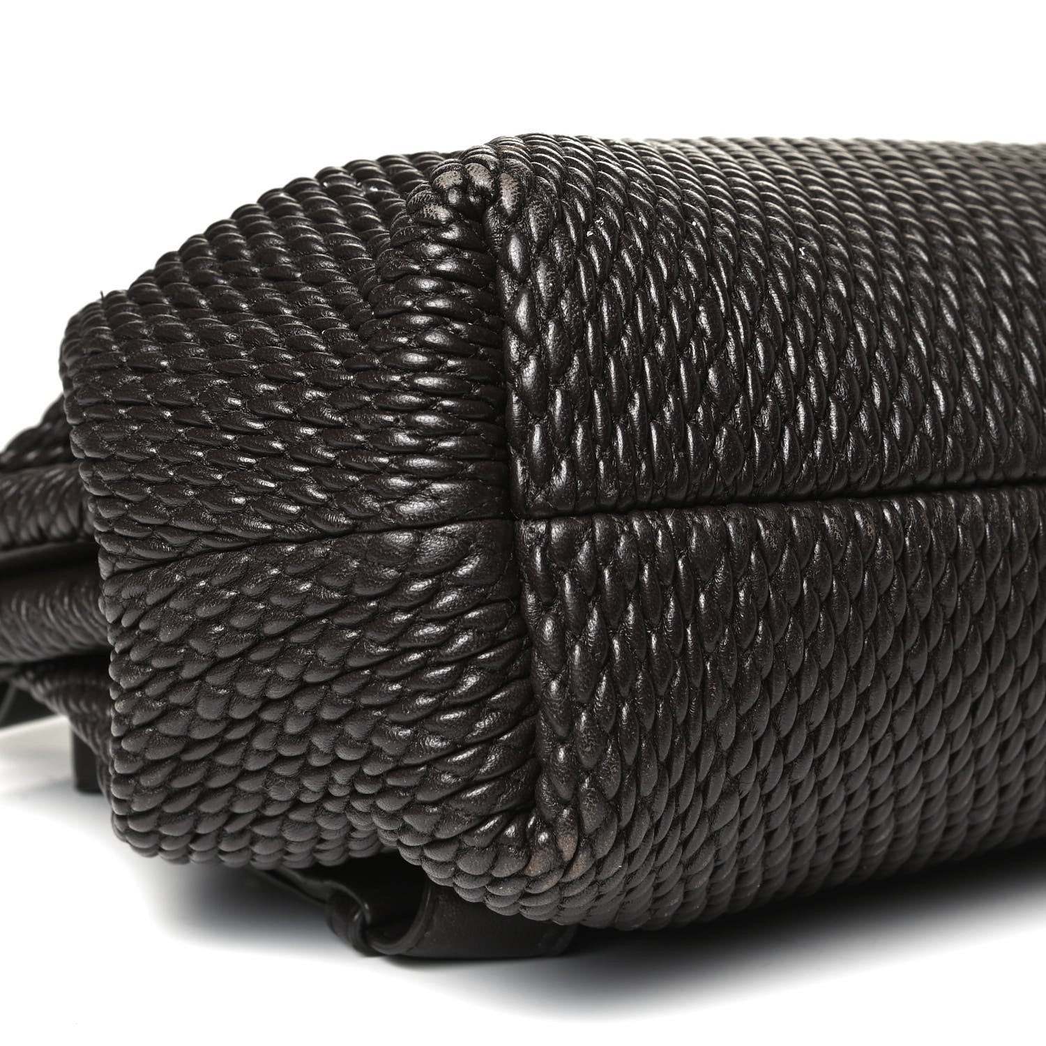 Bottega Veneta Lambskin Knit Small The Point Triangle Bag Black 9 of 12