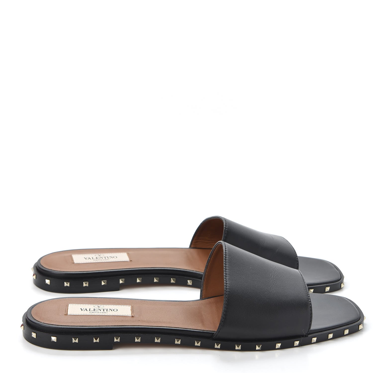 Valentino Garavani Nappa Soul Rockstud Flat Slide Sandals 40 Black 4 of 10