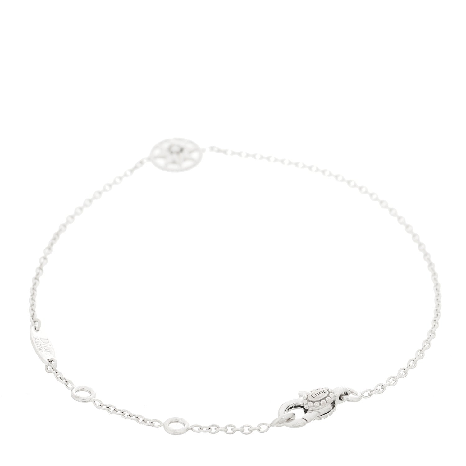 Christian Dior 18K White Gold Diamond XS Rose Des Vents Bracelet 2 of 4