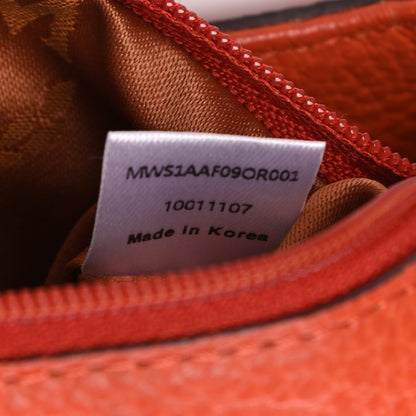 MCM Grained Calfskin Studded Shoulder Bag Orange 7 of 13