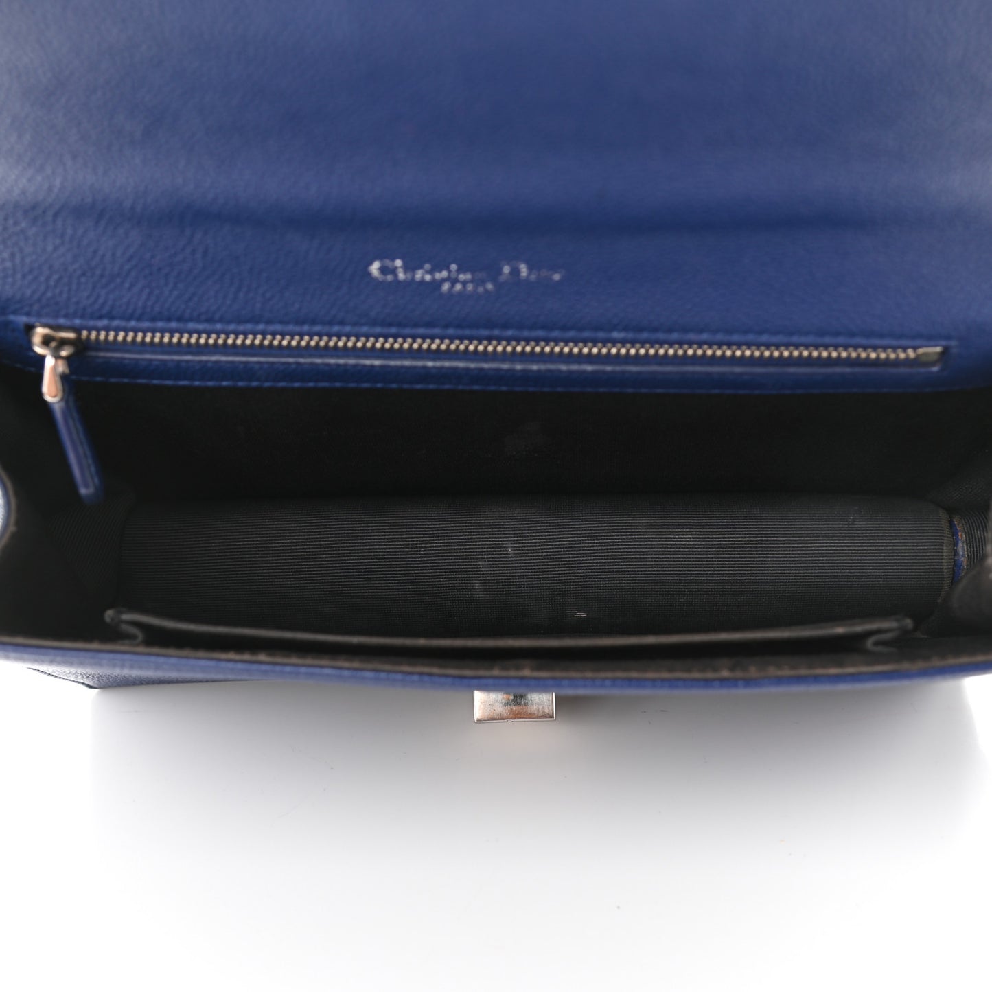 Grained Calfskin Medium Diorama Flap Bag Blue