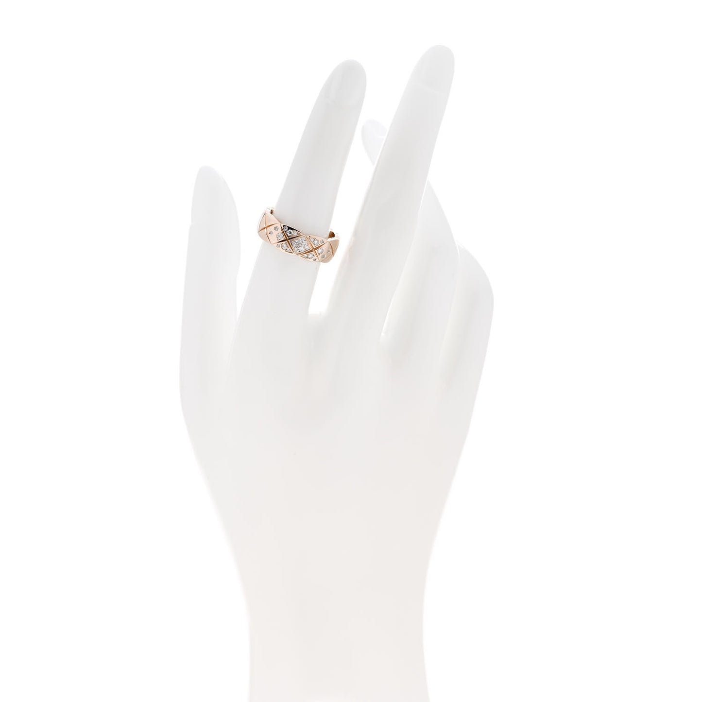 18K Beige Gold Diamond Small Coco Crush Ring 53 6.5