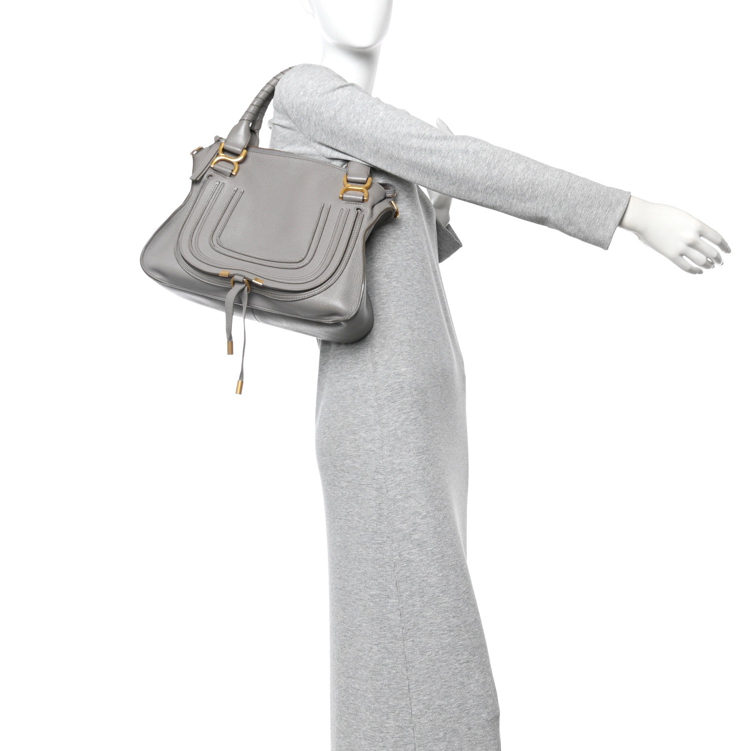 Chloe Calfskin Medium Marcie Satchel Cashmere Grey 2 of 16
