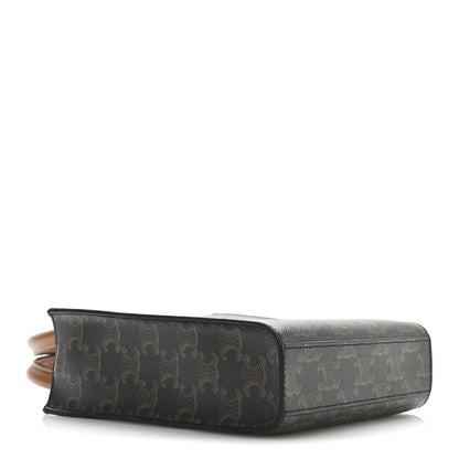 Celine Triomphe Canvas Calfskin Mini Vertical Cabas Tan 4 of 9