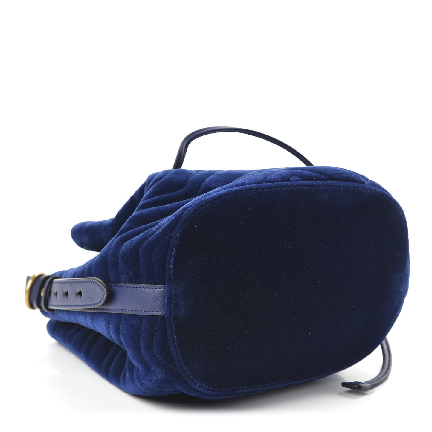 Velvet Matelasse GG Marmont Bucket Bag Cobalt Blue