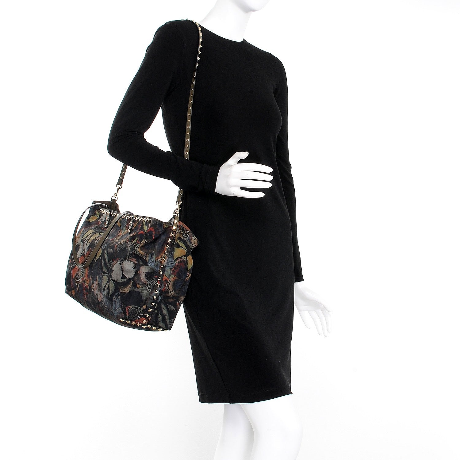 Valentino Garavani Nylon Camubutterfly Rockstud Crossbody Tote Multicolor 2 of 10